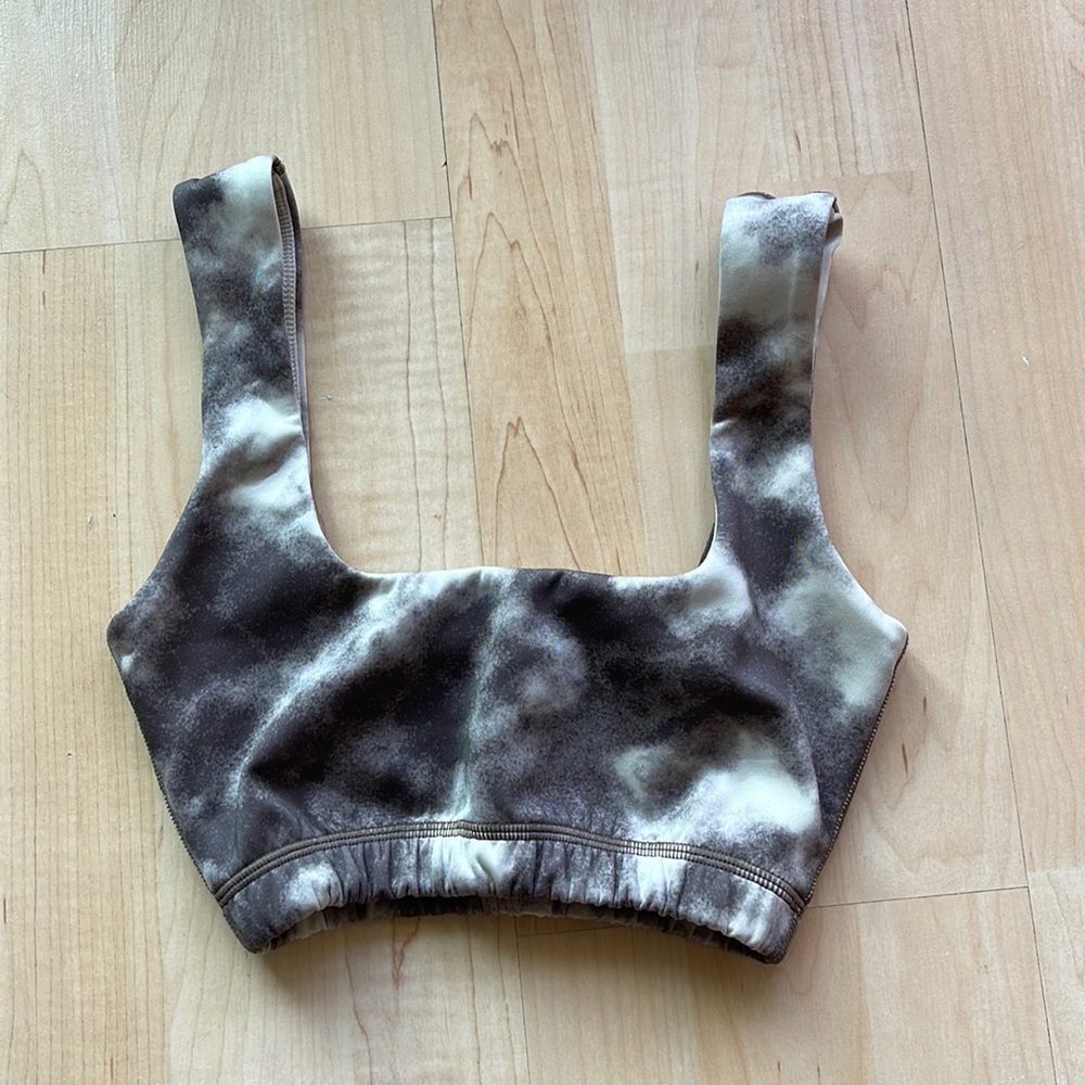 Sivan Ayla tan + lines tie dye sports bra